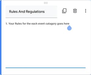 Making a rules and regulations field in google form